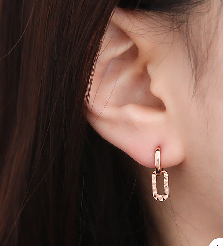14k 로즈골드 원터치 클립 귀걸이