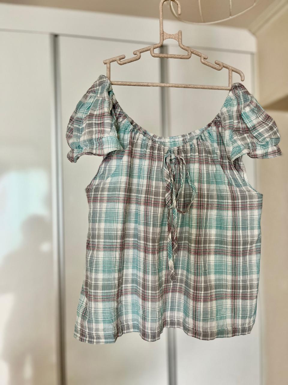 바인드 BIND 체크무늬 블라우스 (5일전 구매 1회착용)