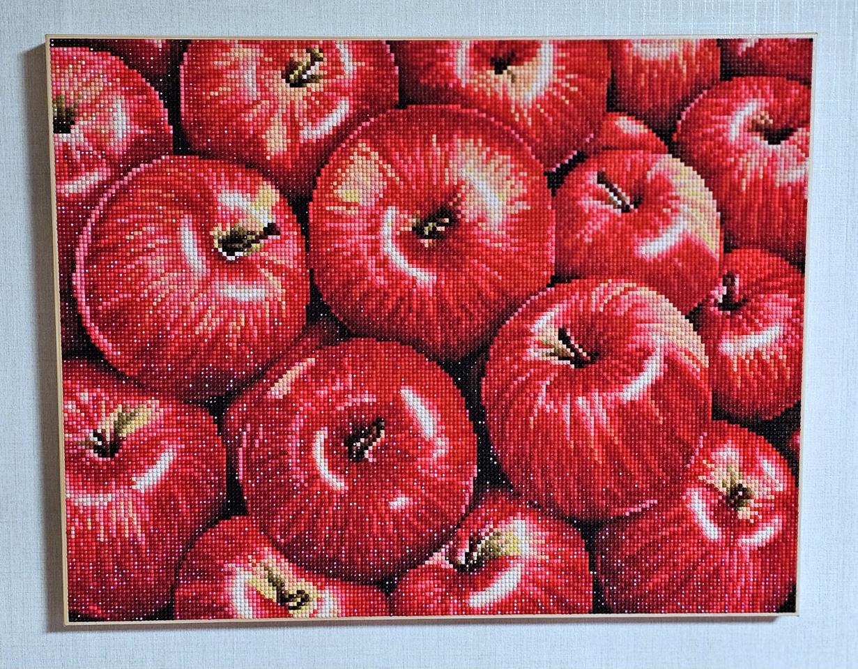 홍사과 보석십자수 완성품