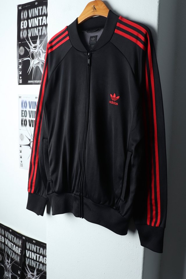 (M-L) 아디다스 집업져지 트랙탑 검빨 파버 올드스쿨-14AD0