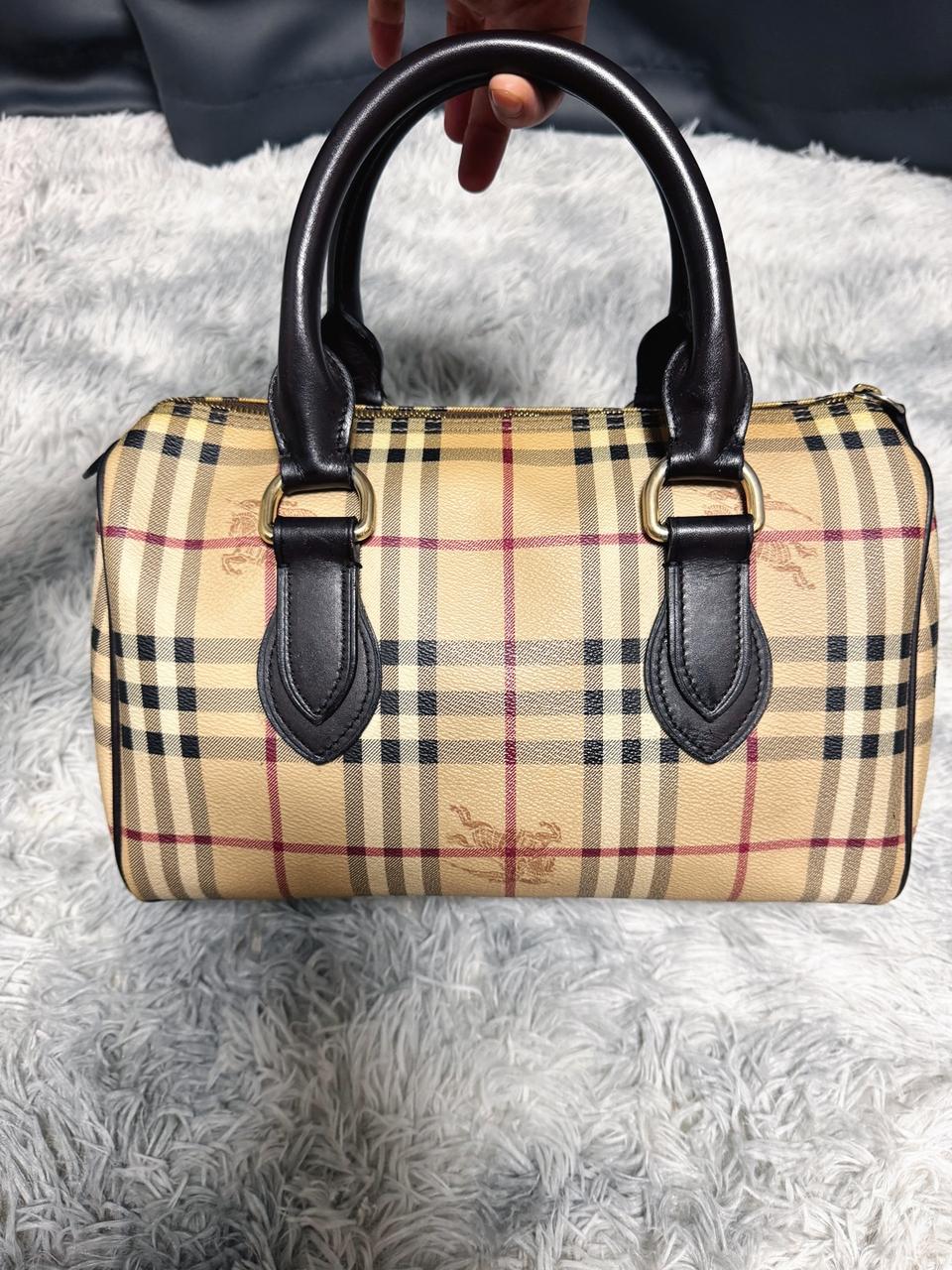 버버리 체크 보스턴백 정품