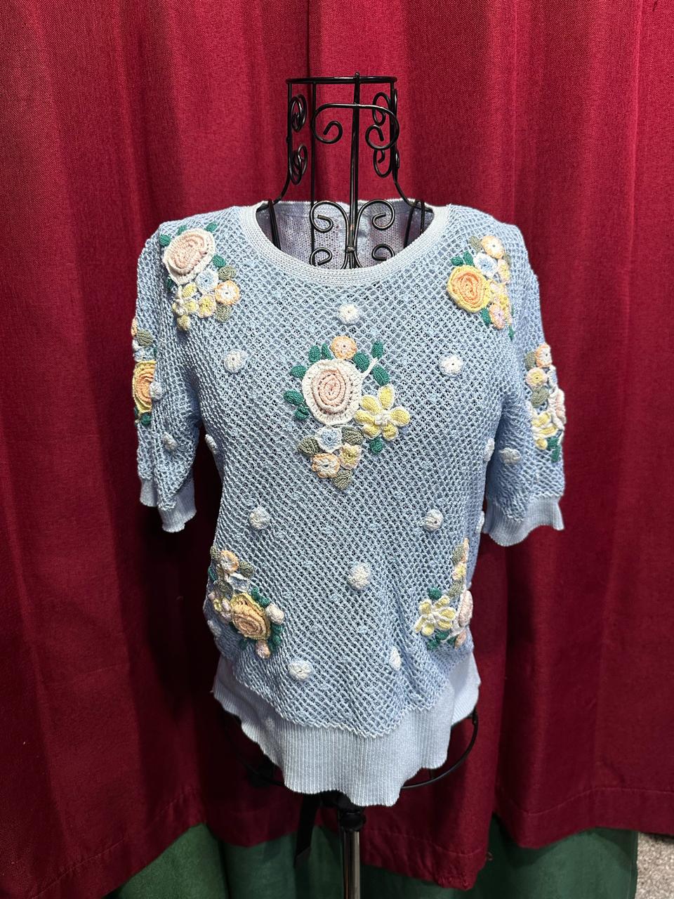 꽃자수 크로셰 니트