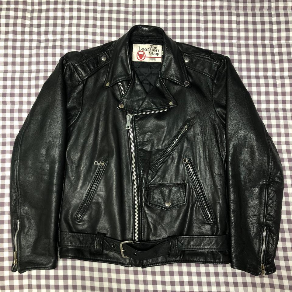 80s USA SEARS 시어스 소가죽 라이더 자켓 (M)