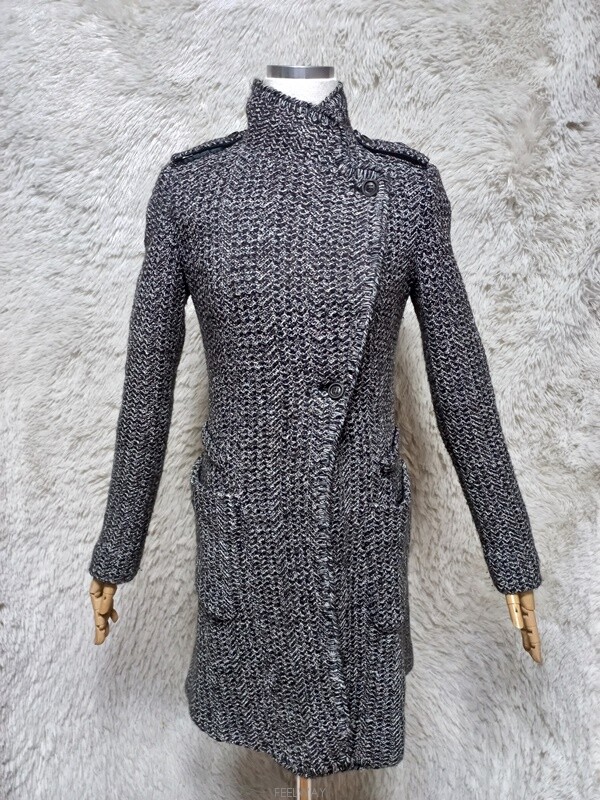 마인MINE 정품 모실크소재 여자 추동용 여성 니트스윙코트자켓88-98