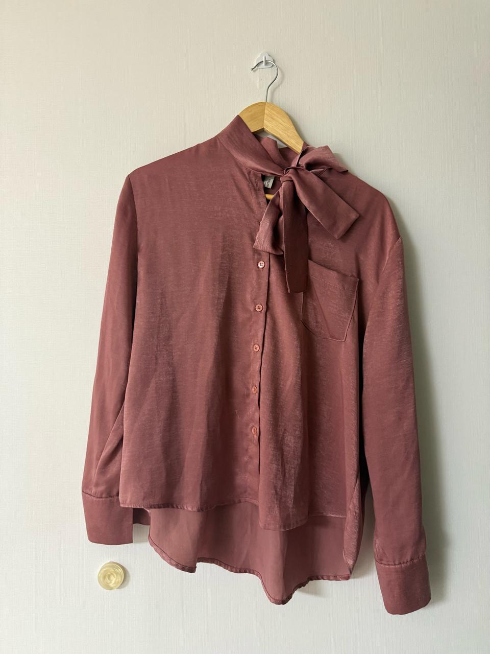 말린장미 타이 블라우스 타이셔츠