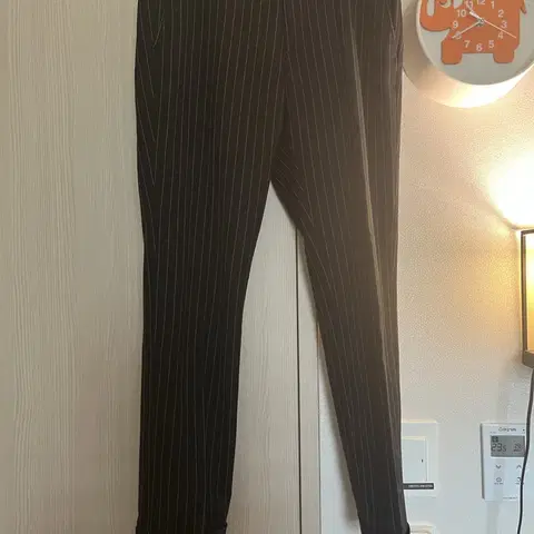 남여공용 가능 블랙 화이트 스트라이프 바지 S