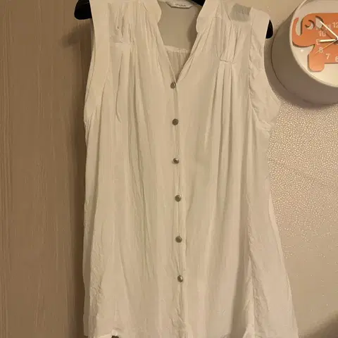 66) 100% 레이온 시원한 클래식 화이트 블라우스