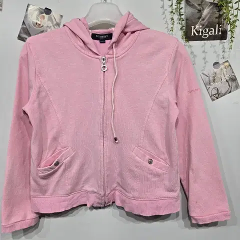 버버리 아동 런던 핑크 후드집업