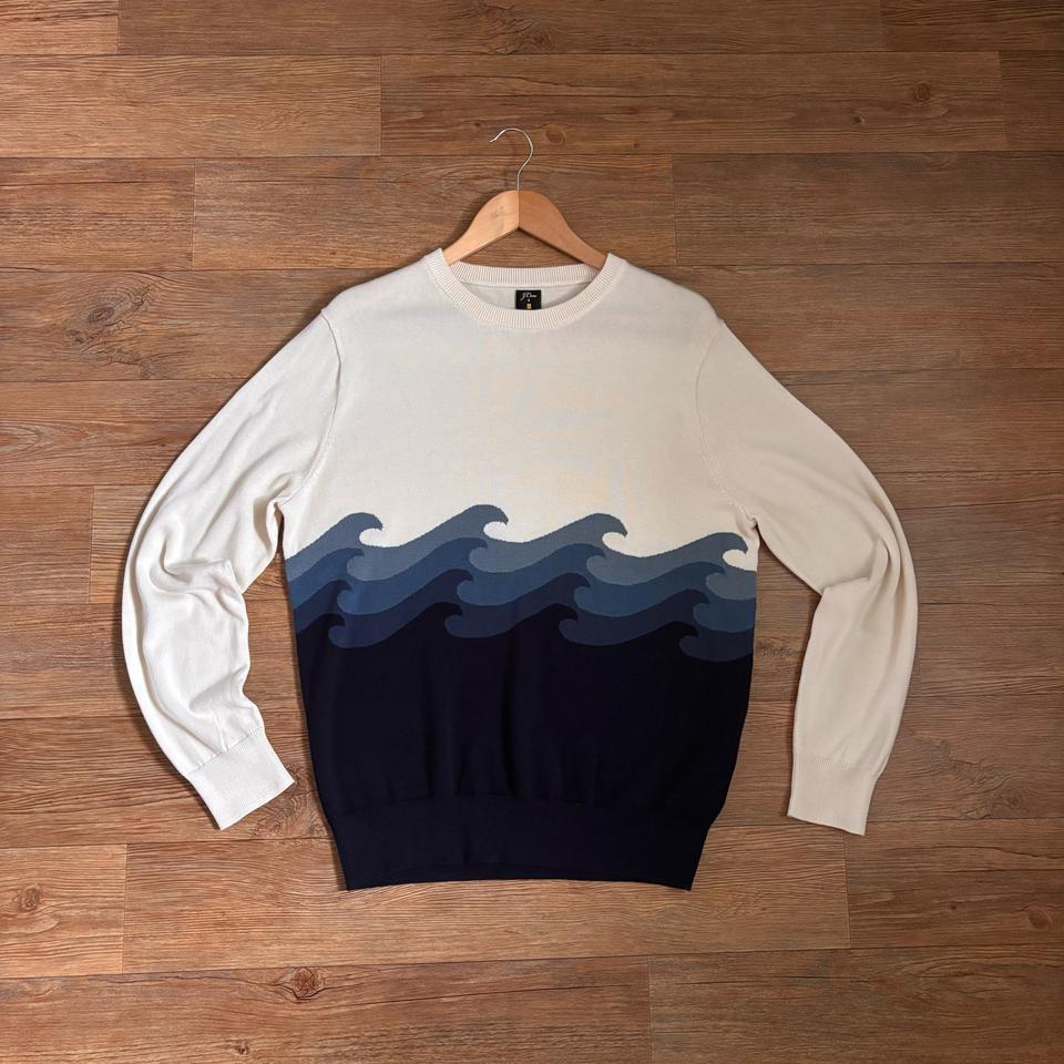 새제품급 제이크루 M 니트 웨이브 패턴 JCREW