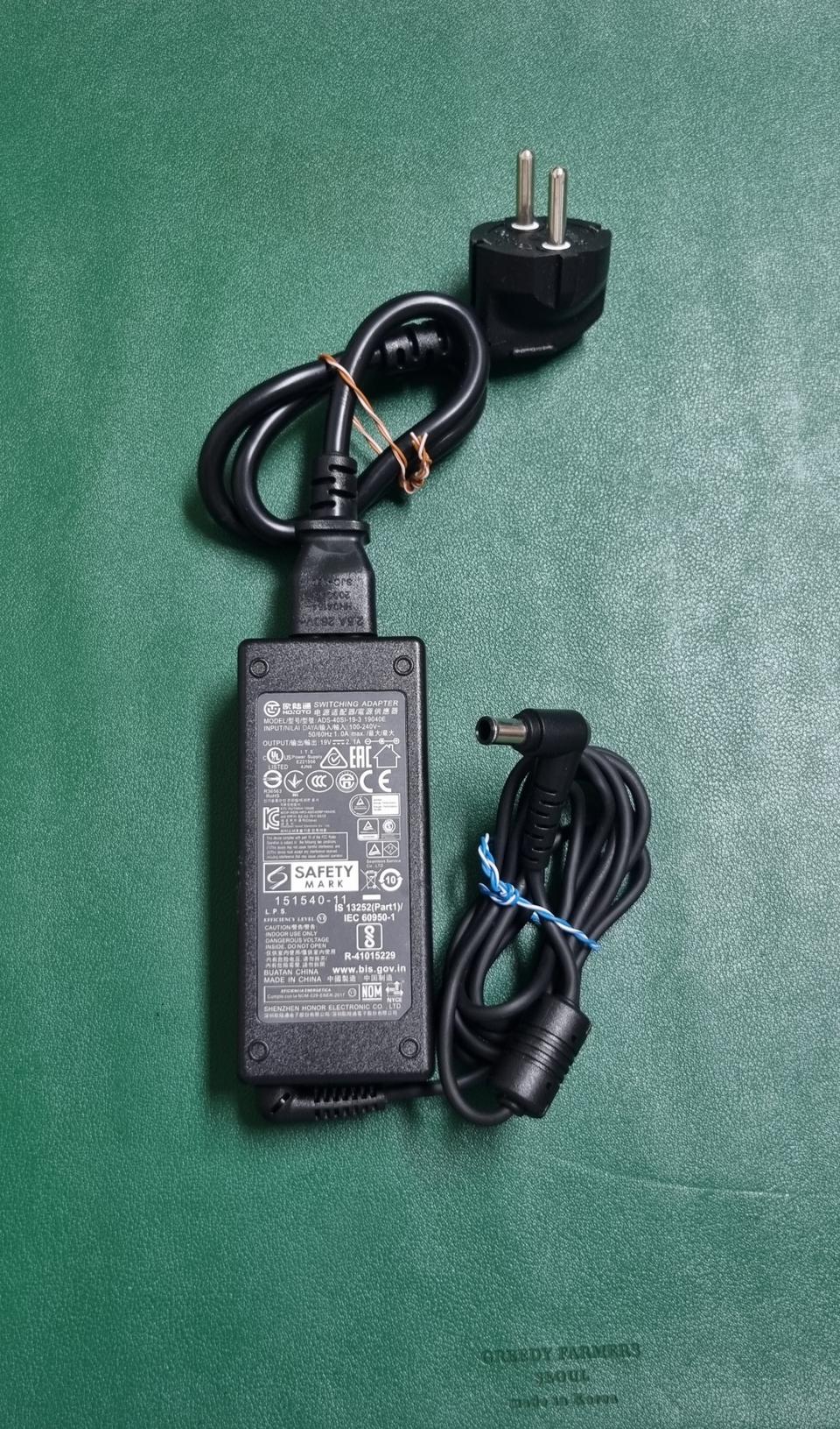 LG 모니터 TV 노트북 어댑터 19v 2.1a 직경6.5x4.4mm 팜