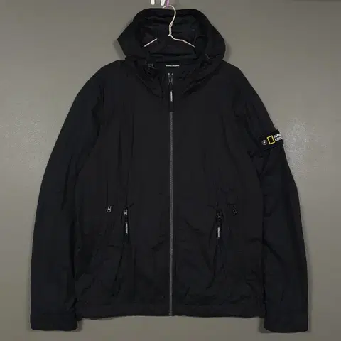 M) 내셔널지오그래픽 신형 윌리스 후드 바람막이 점퍼 와펜 자켓 블랙