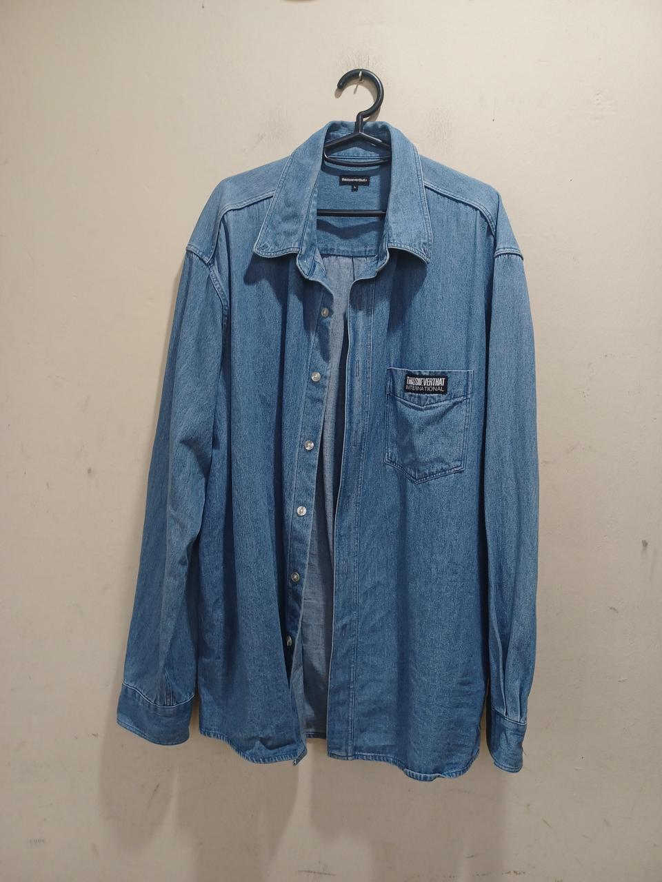 디스이즈네버댓 블루 데님 셔츠