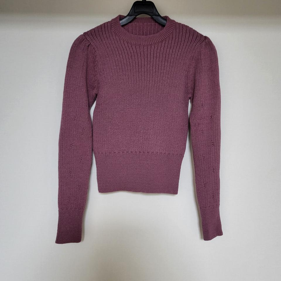 보라 퍼프 셔링 니트