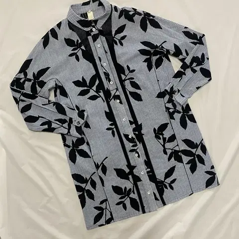 [0] 오즈세컨 펀칭 스트라이프 셔츠 원피스