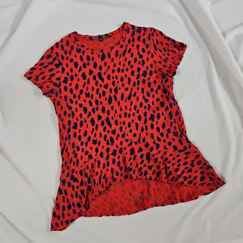 [xs] 프로엔자슐러 레오파드 프릴 반팔티 티셔츠