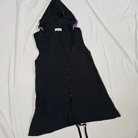 [38] 소니아리키엘 후드 버튼 니트 베스트 조끼 슬리브리스 가디건