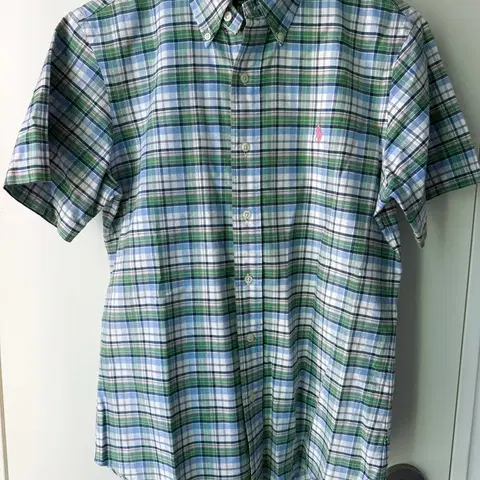 랄프로렌 핑크포니 체크 반팔 셔츠 M