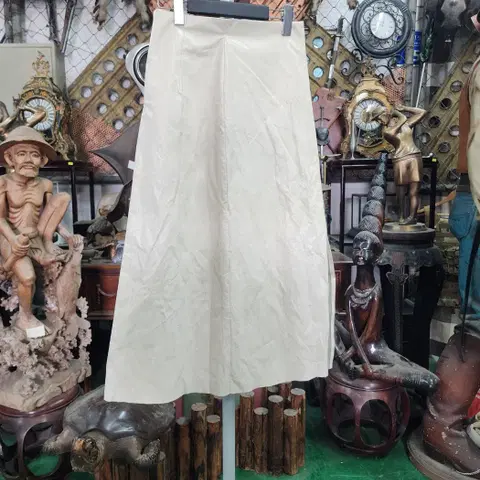 [broccolisalad] 브로콜리샐러드 A라인 레자 옆트임 롱스커트S