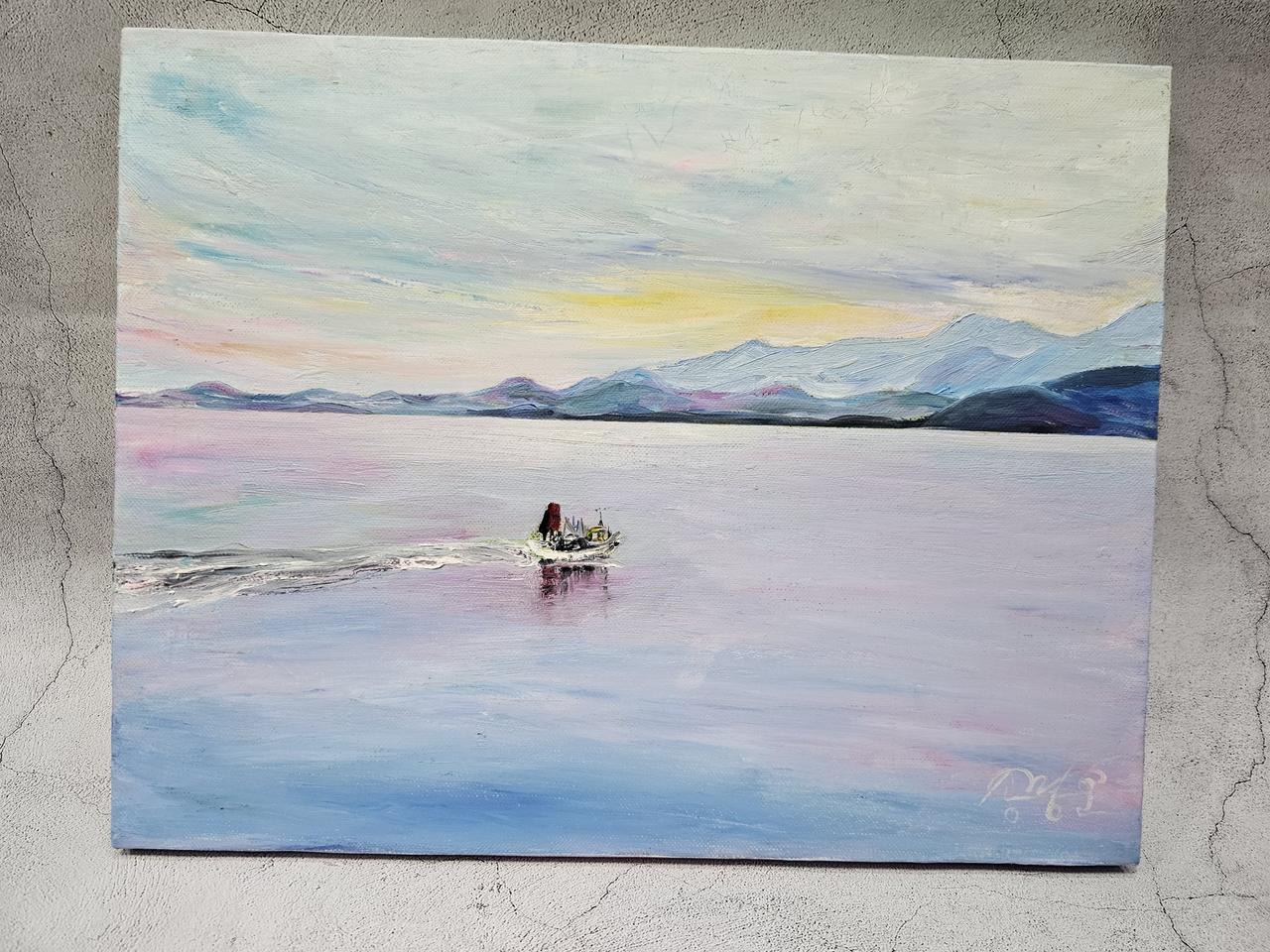 (원화) 6호 캔버스 유화그림 동해안 해안가 그림 서양화