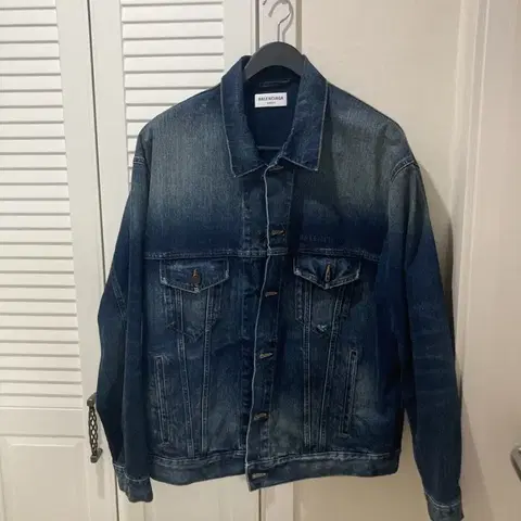 발렌시아가 데님 청자켓 xs