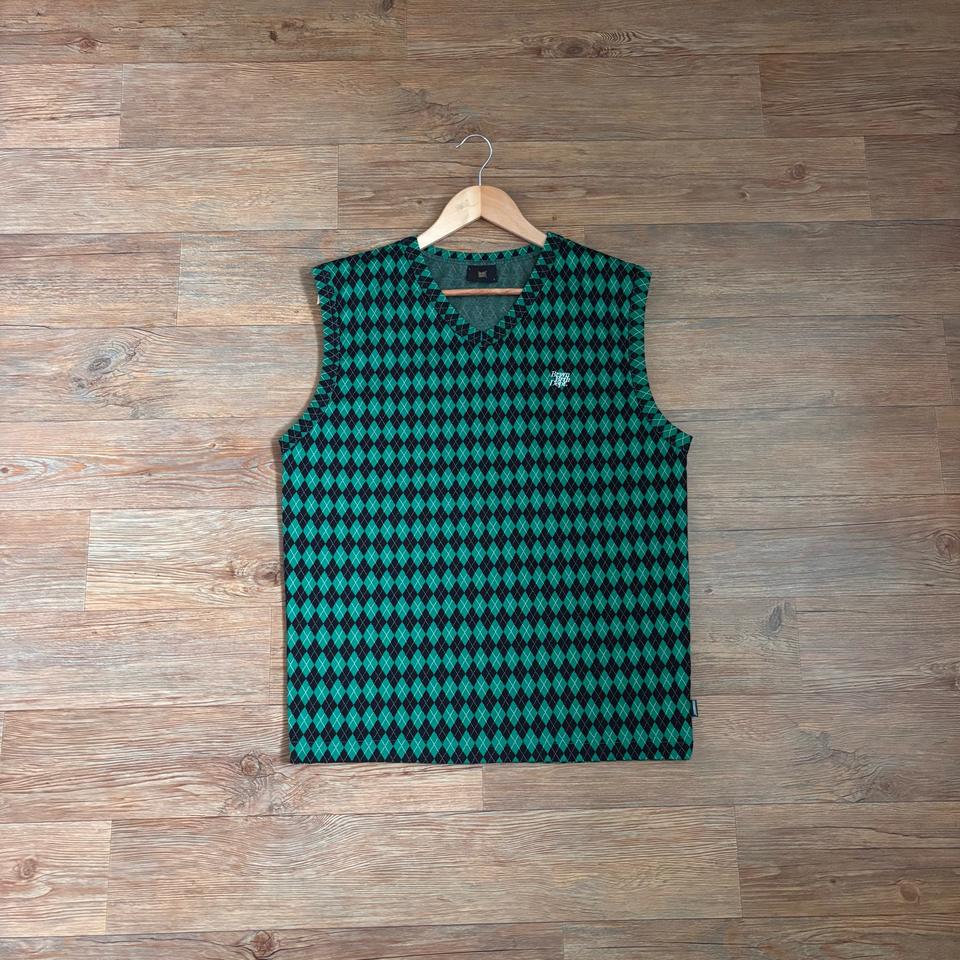 새제품급 브라운브레스 L 조끼 베스트 아가일 체크 나일론