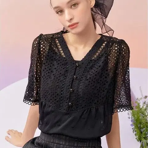안나수이 아일렛믹스 블라우스
