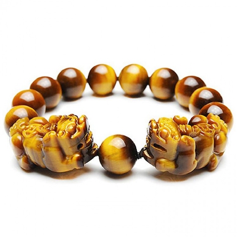 타이거아이 호안석 양각 조디악 원석 팔찌/ JUQ002