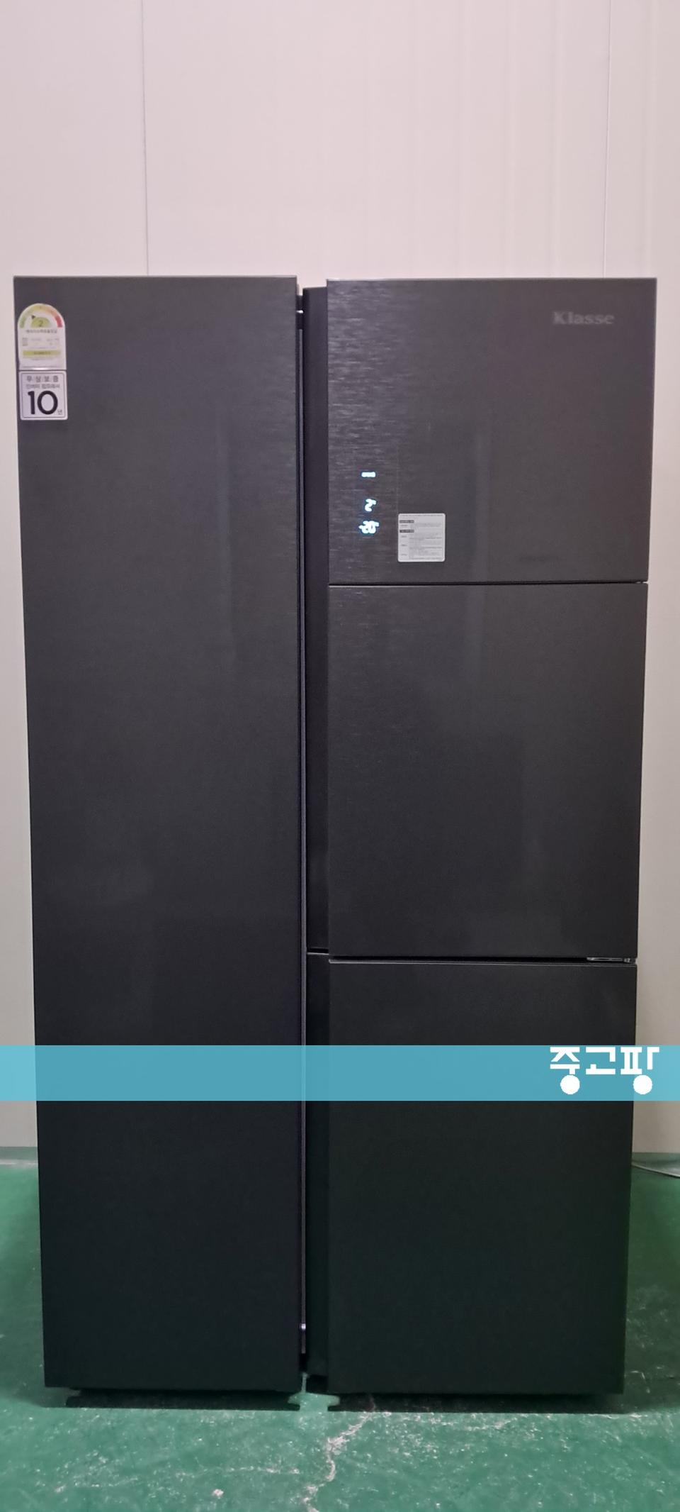 1581 대우클라쎄 802L 3도어큐브 양문형냉장고(블랙)