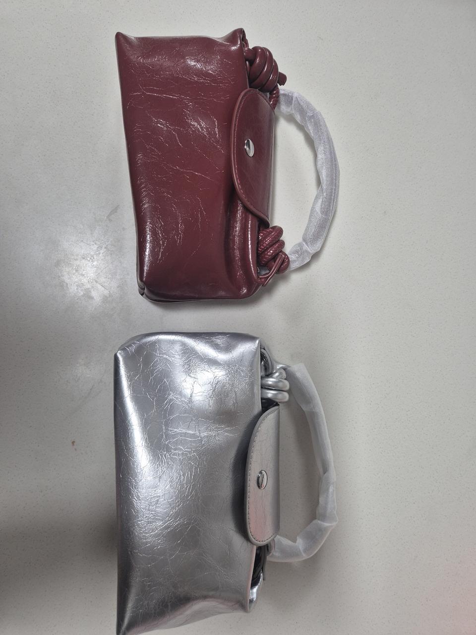 미니 크로스백 버건디, 실버 (새상품)