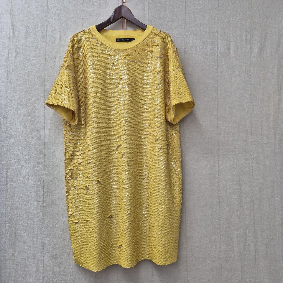 자라  스팽글원피스 M