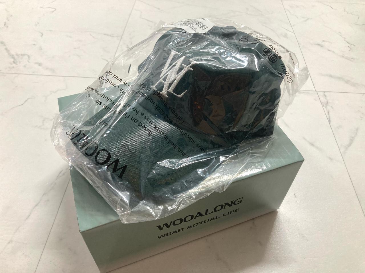 (새상품)우알롱 코티드 코튼 볼캡 다크그린 M