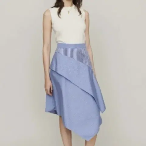 마쥬 MAJE 스트라이프 비대칭 스커트 사이즈 38