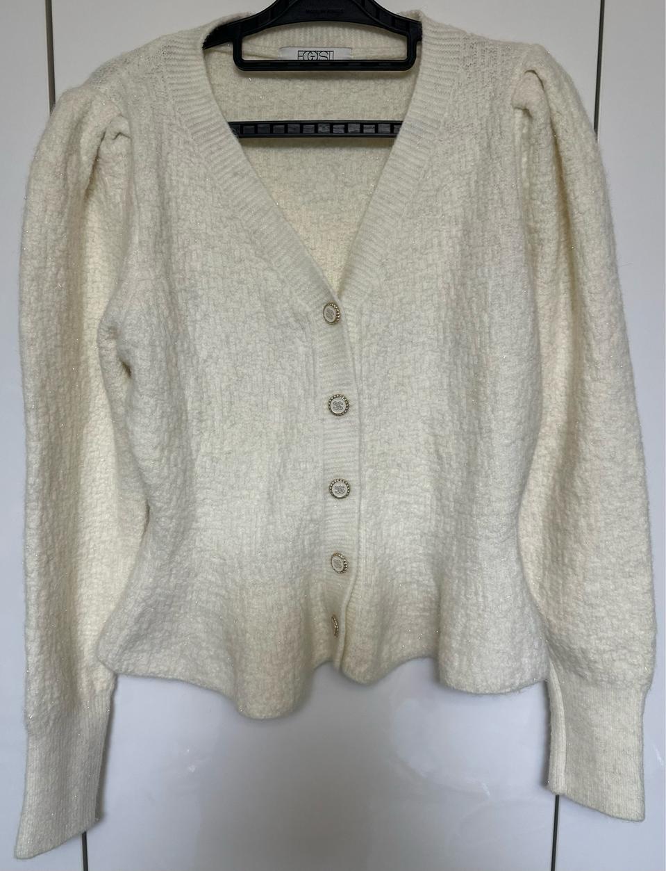 EGOIST 아이보리 퍼프 가디건