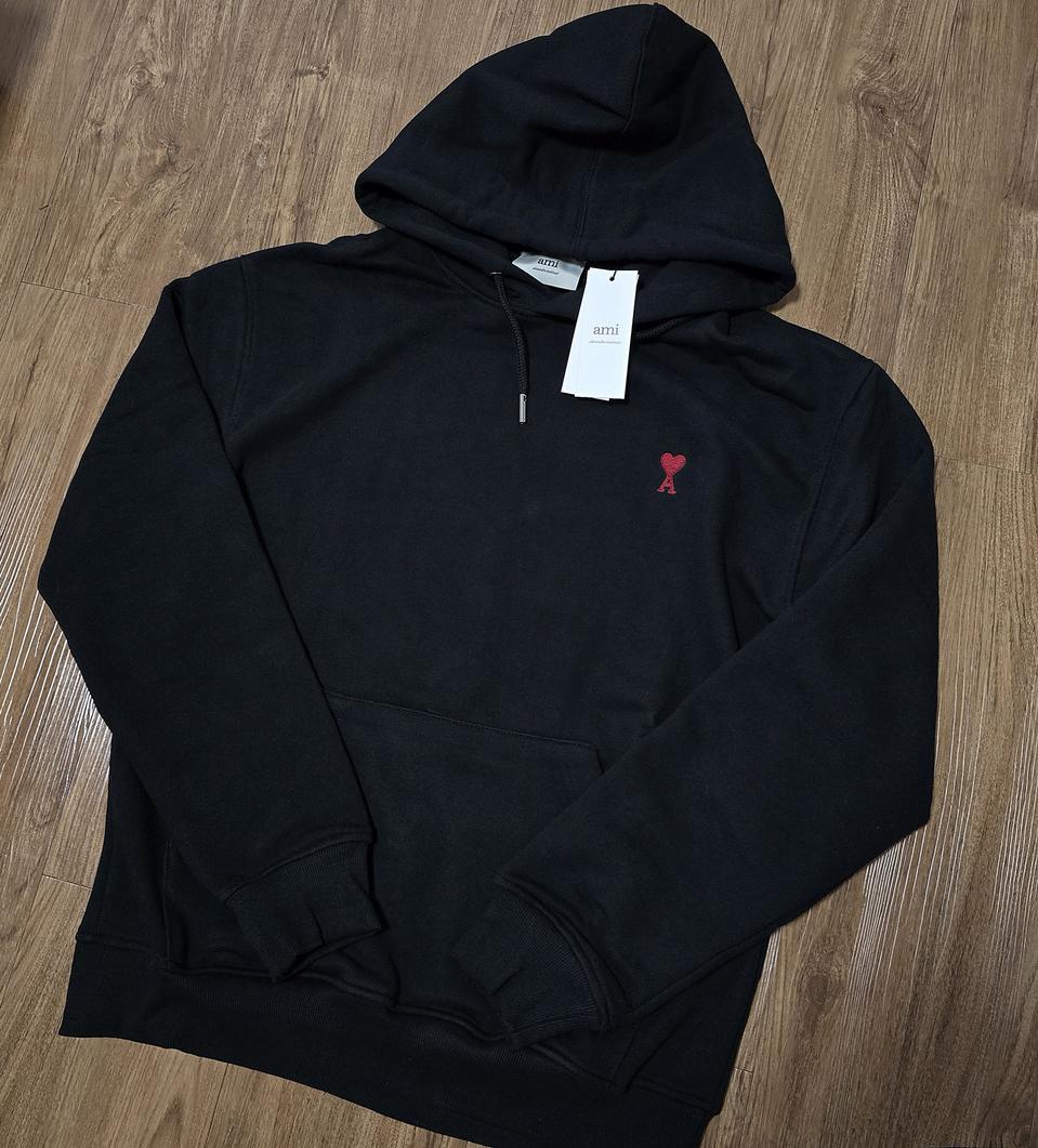 아미 스몰하트 후드티 블랙L 새상품