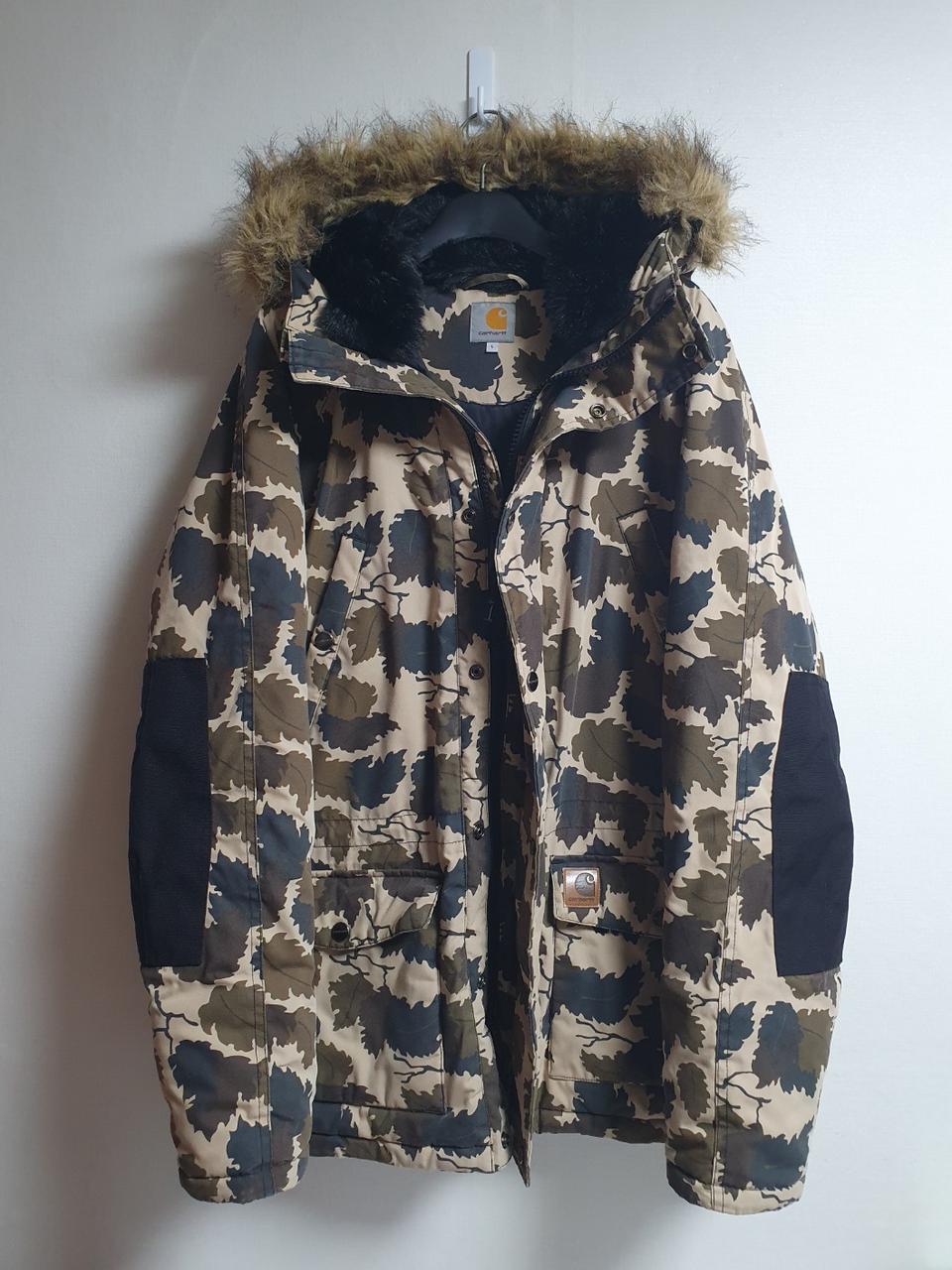 택포가 칼하트 파카 트래퍼 카모플라주 패딩 L