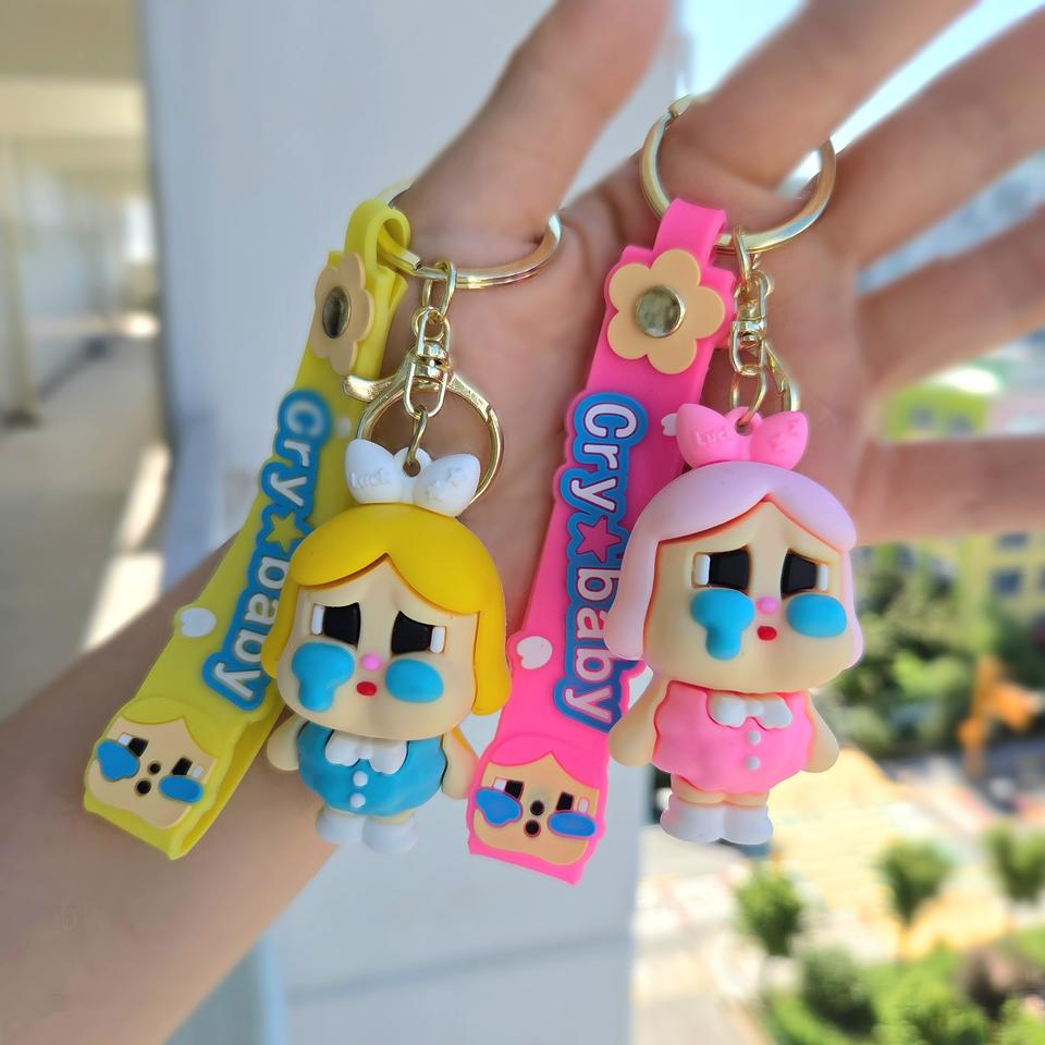 크라잉 베이비 캐릭터 인형 키링 울보 아기 캐릭터 키홀더 옐로우/핑크