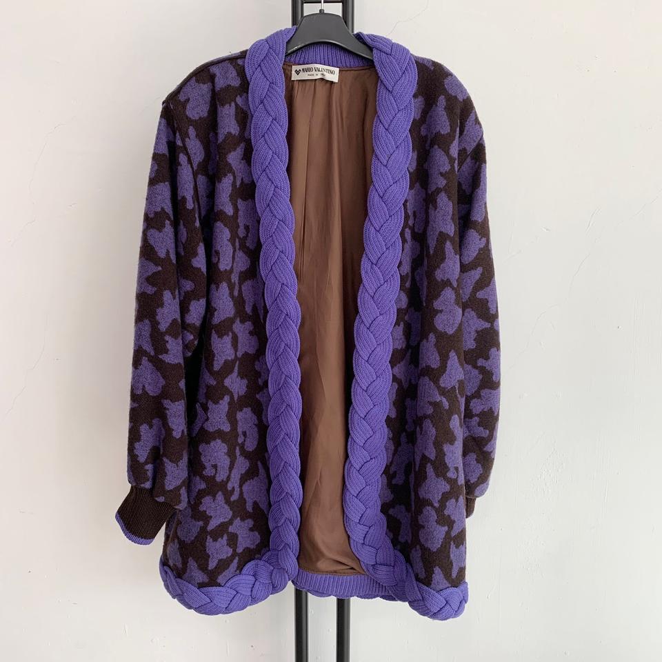 정품 마리오 발렌티노 MARIO VALENTINO 보라 패턴 가디건