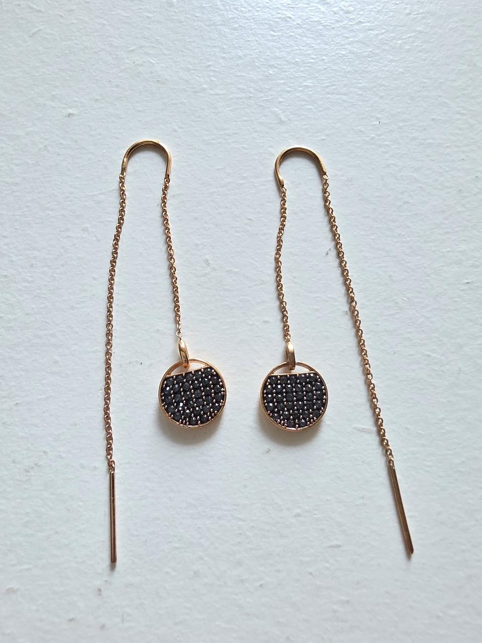 스와로브스키 드롭형 귀걸이 Swarovski 로즈골드