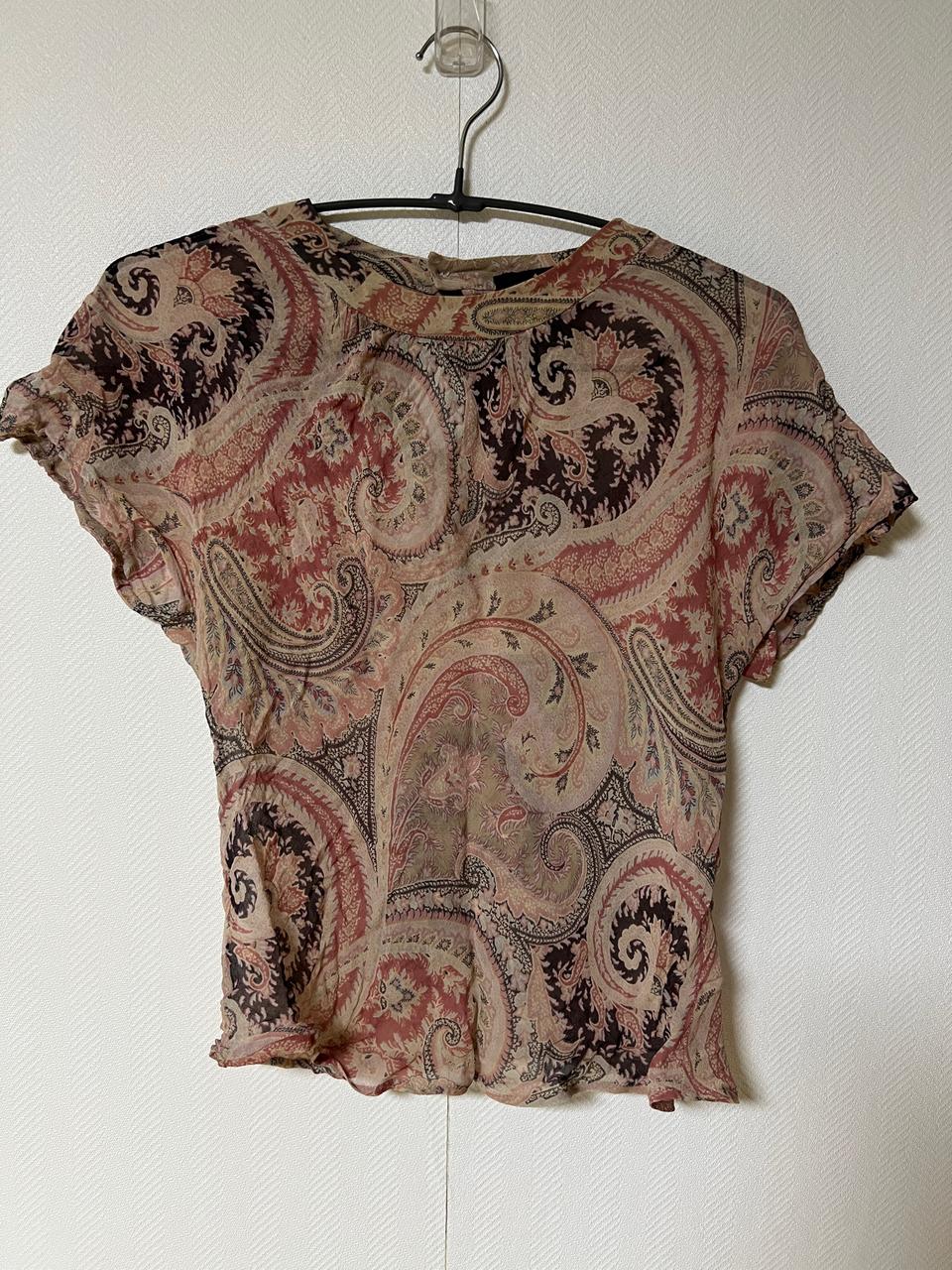 에트로 페이즐리 실크 블라우스 42