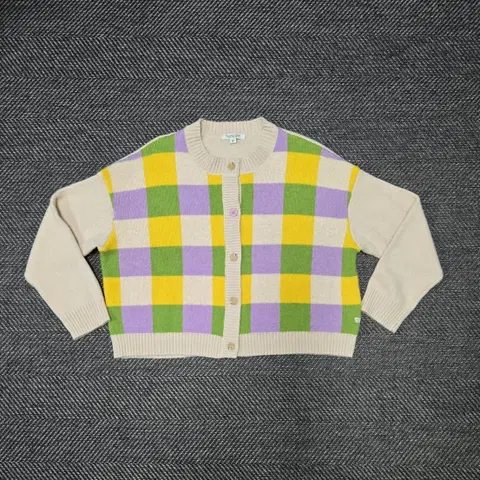 써스데이아일랜드 22ss 체크 가디건