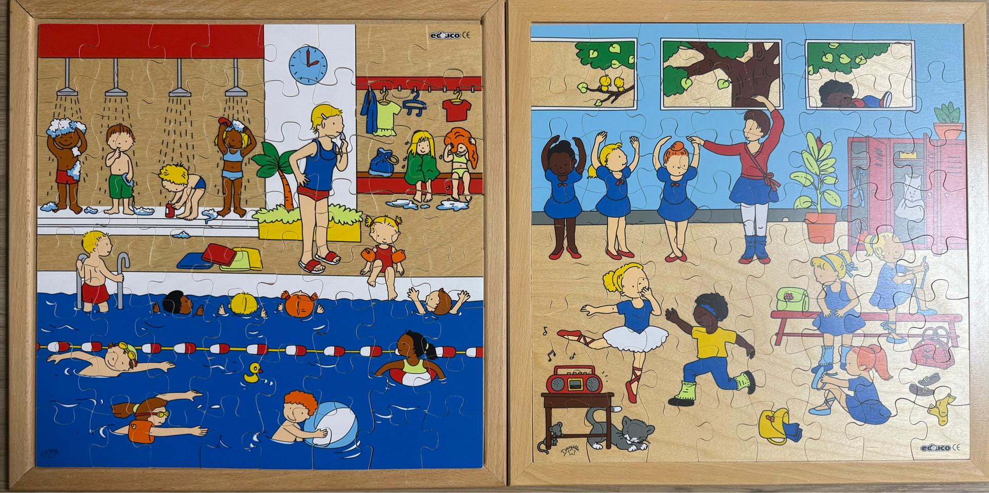 에듀코 원목퍼즐 2종(수영/발레)64피스 개별가격