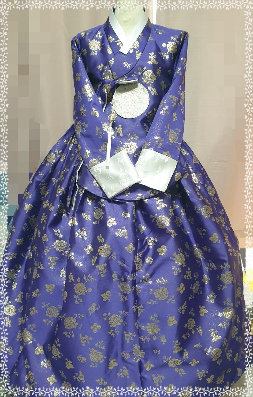 보라금사양단한복