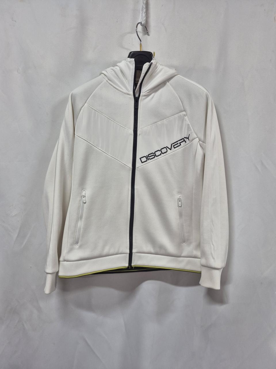 디스커버리 화이트 후드 집업 자켓95