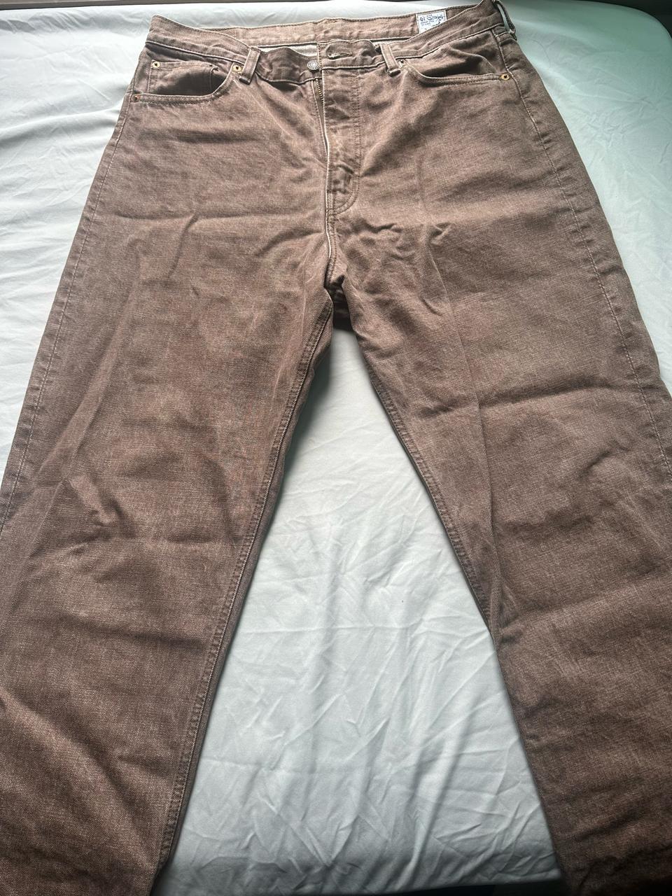 (4) 오어슬로우 빔즈 별주 대디즈핏 브라운 데님팬츠