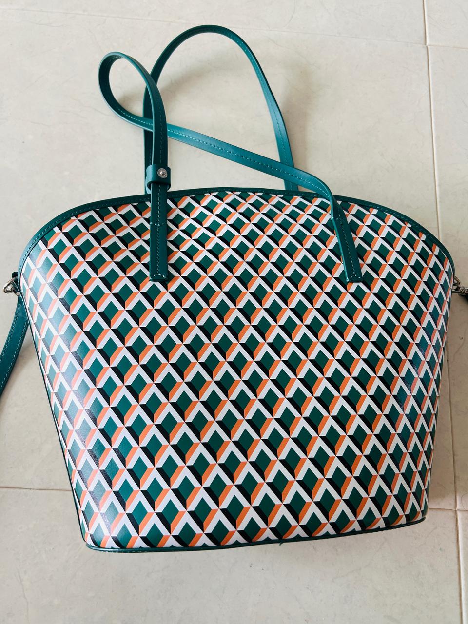 가죽 패턴 토트백 크로스백 그린