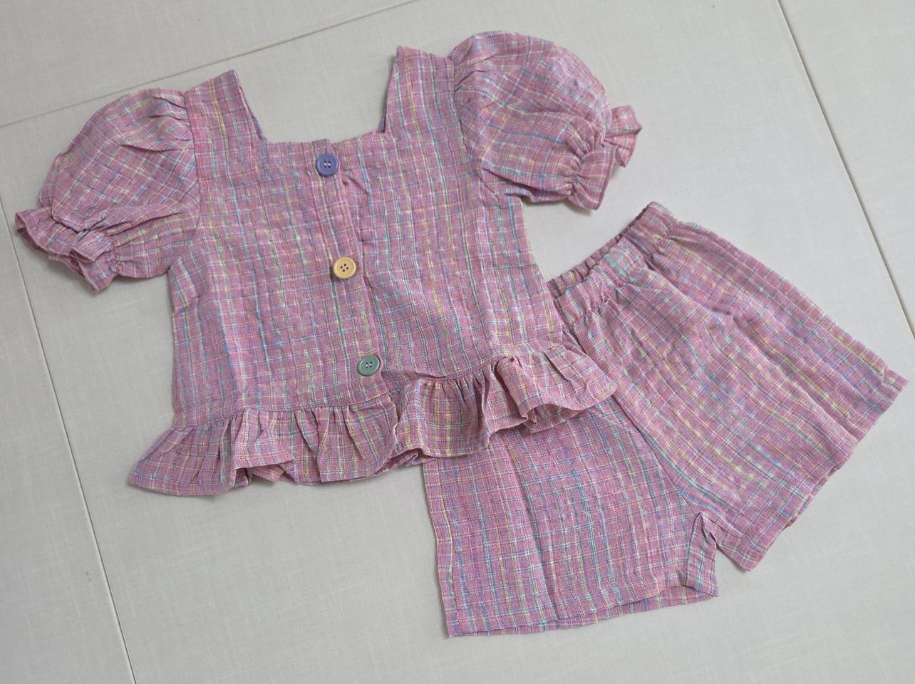 (새상품) 여아 프릴 반팔블라우스 여름 상하복세트 100호