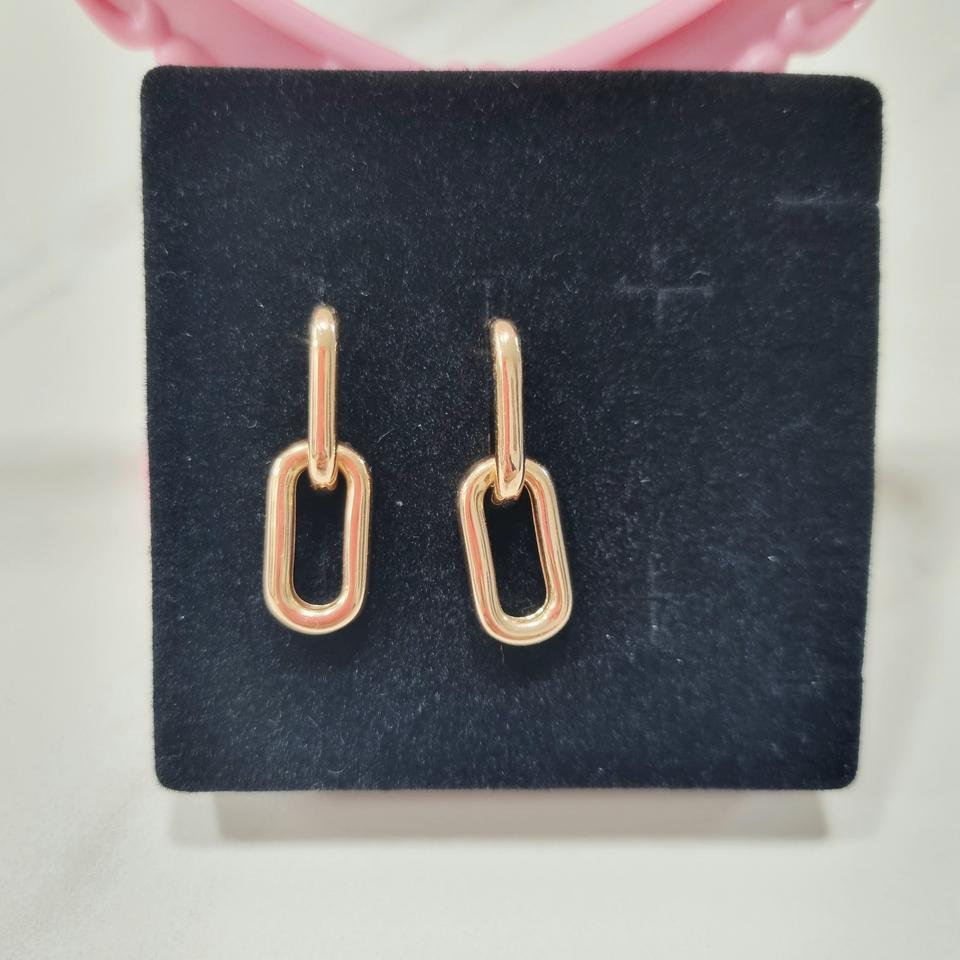 18k할로우 체인 귀걸이 핑크골드