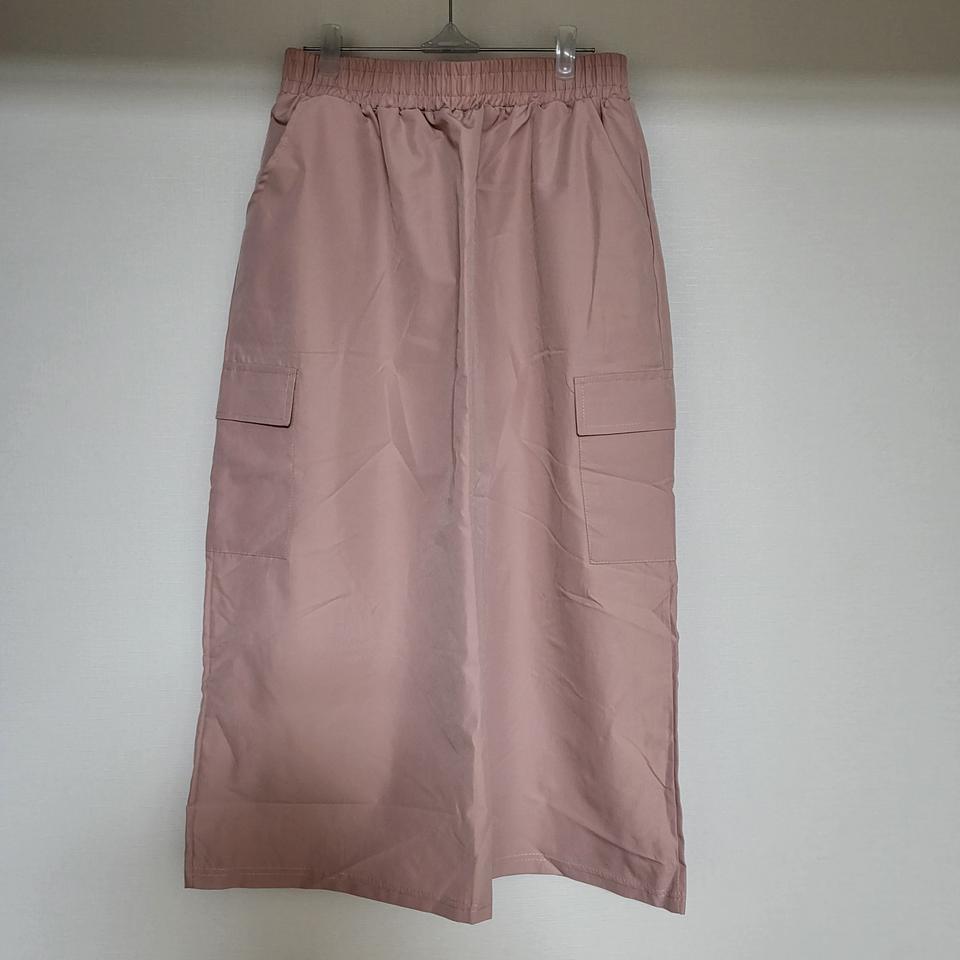 핑크 아노락 롱 스커트