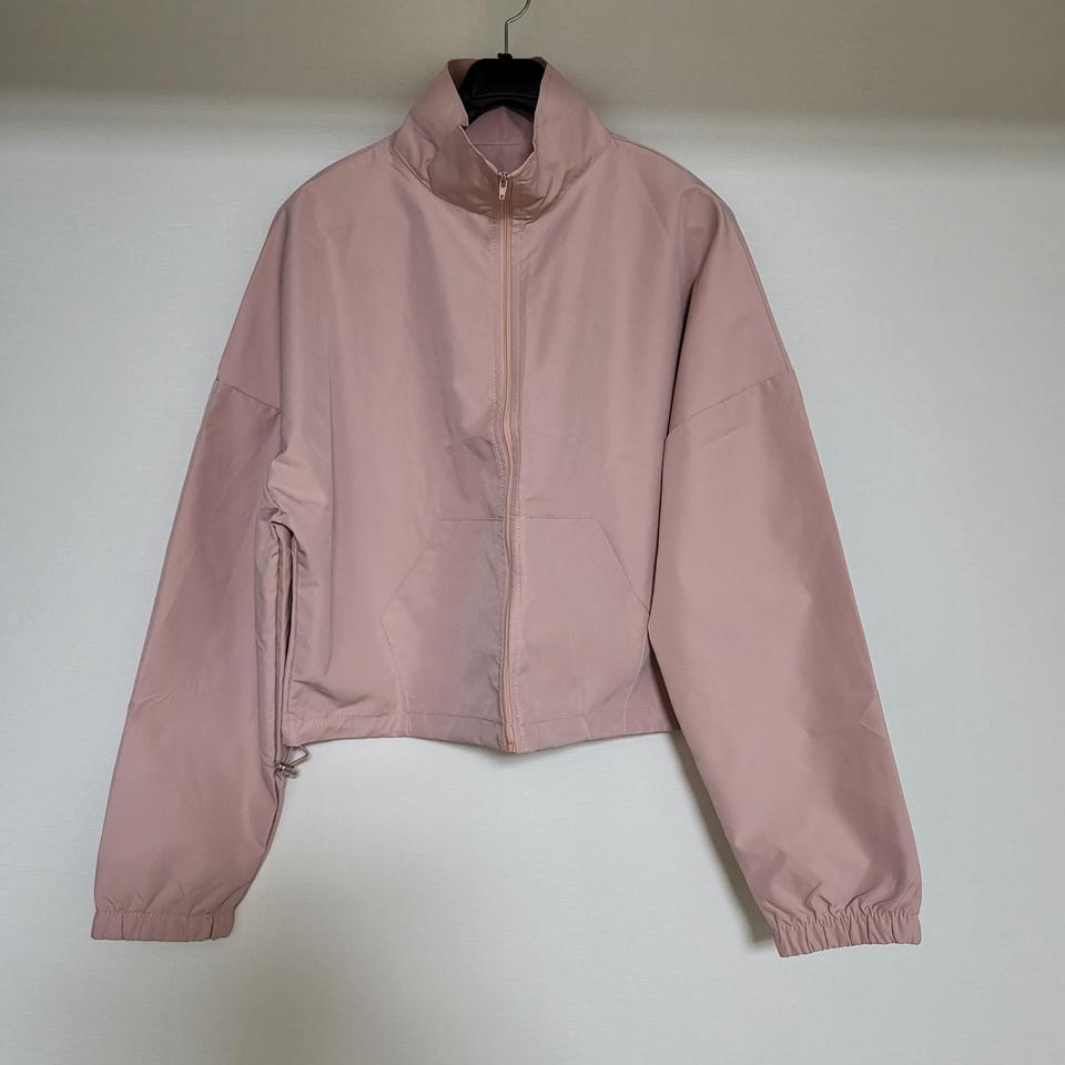 핑크 아노락 크롭 점퍼