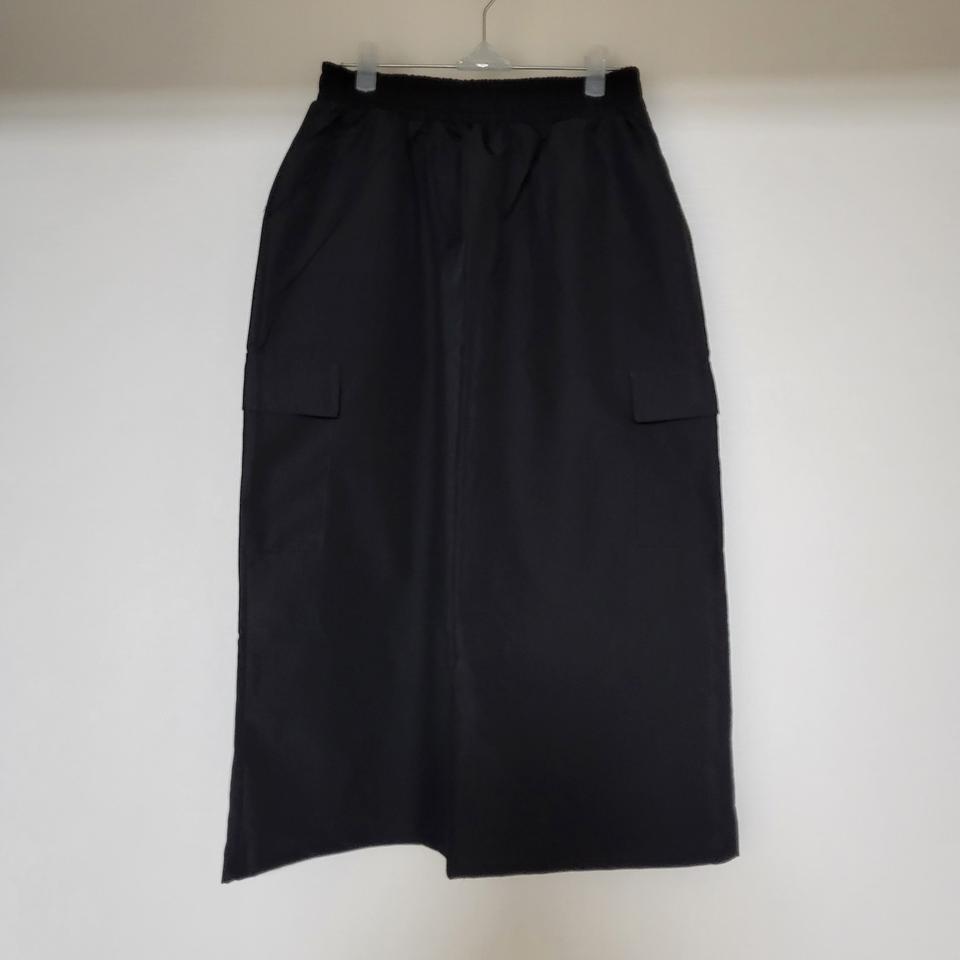 블랙 아노락 롱 스커트